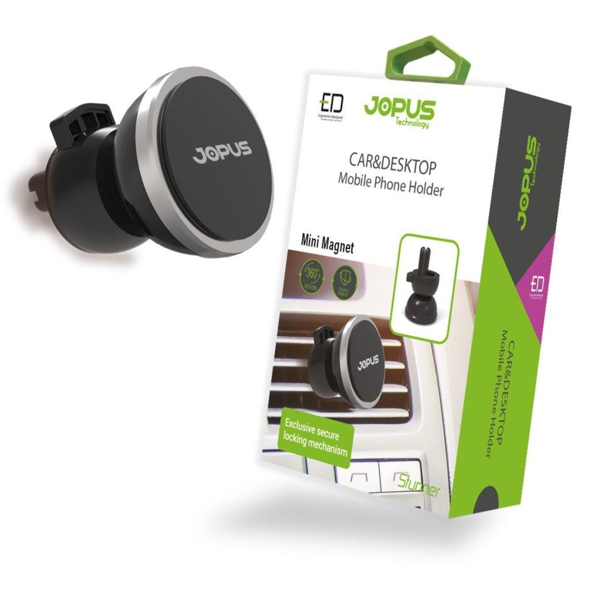 Jopus JO-AT104 Stunner With Magnetic With Magnetic In-Car Phone Holder Siyah-Gri - 1