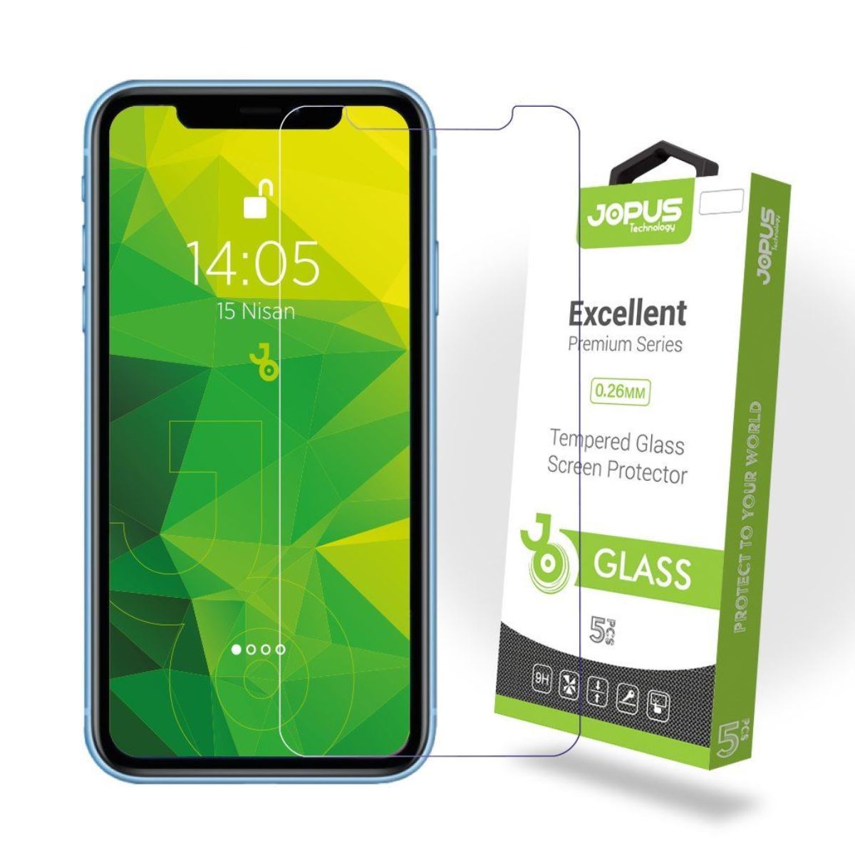 Jopus iPhone XR 6.1 Cek-101   Cam Ekran Koruyucu Seffaf - 1