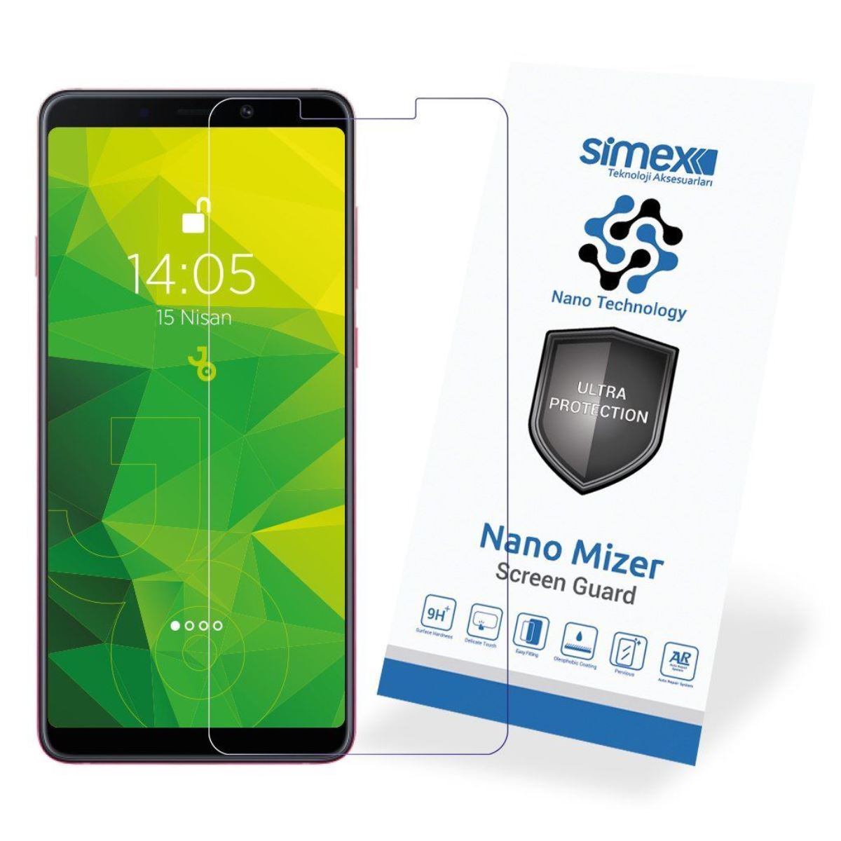 Simex Samsung A9 2018 / A9 2019 CEK-110 Nano Mizer   Ekran Koruyucu Seffaf - 1