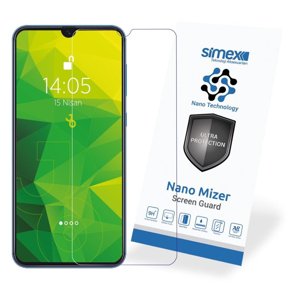 Simex Samsung A30 CEK-110 Nano Mizer   Ekran Koruyucu Seffaf - 1