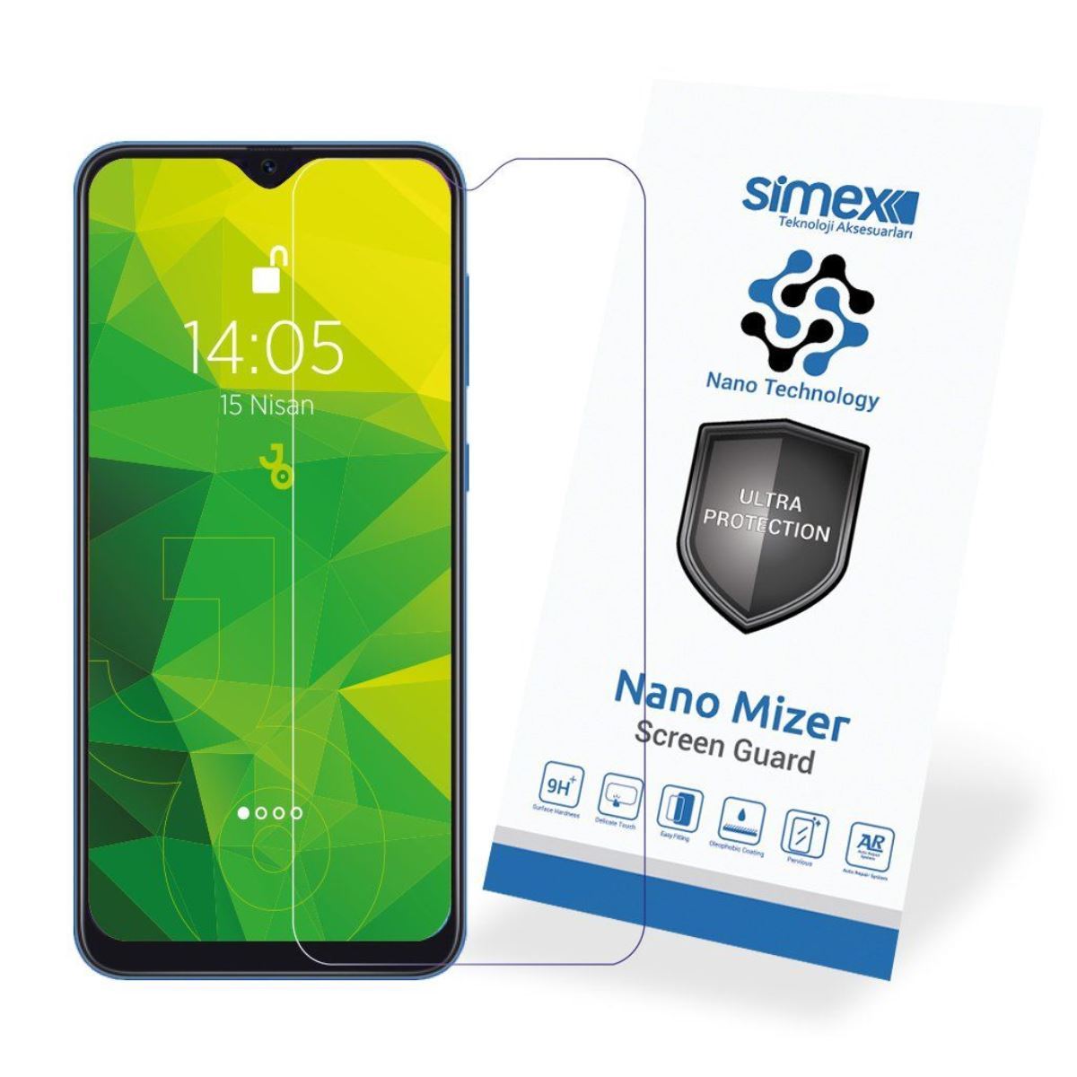 Simex Samsung A50 CEK-110 Nano Mizer   Ekran Koruyucu Seffaf - 1
