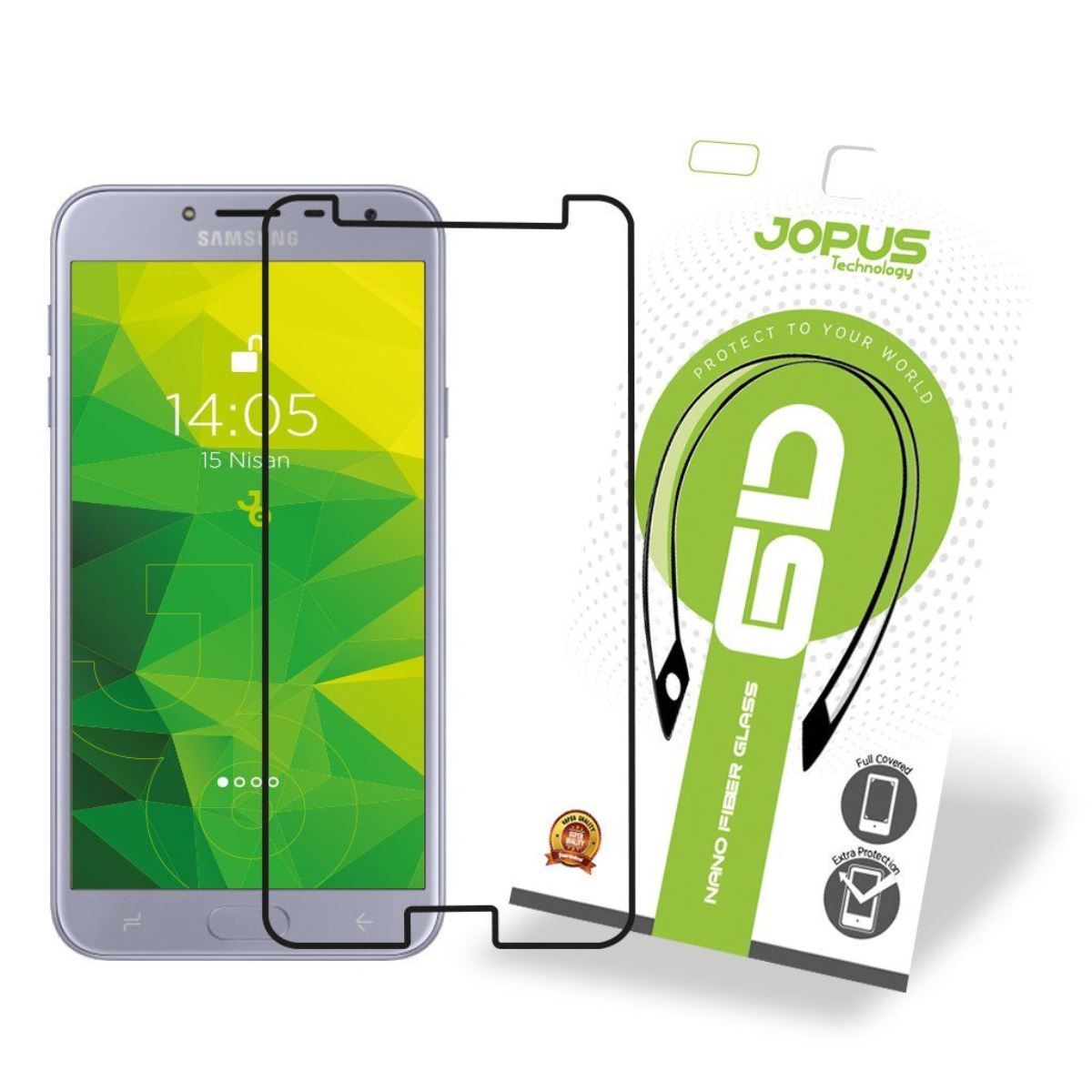 Jopus Samsung J4 CEK-121 Nano Fiber 6D Screen Protector Siyah - 1