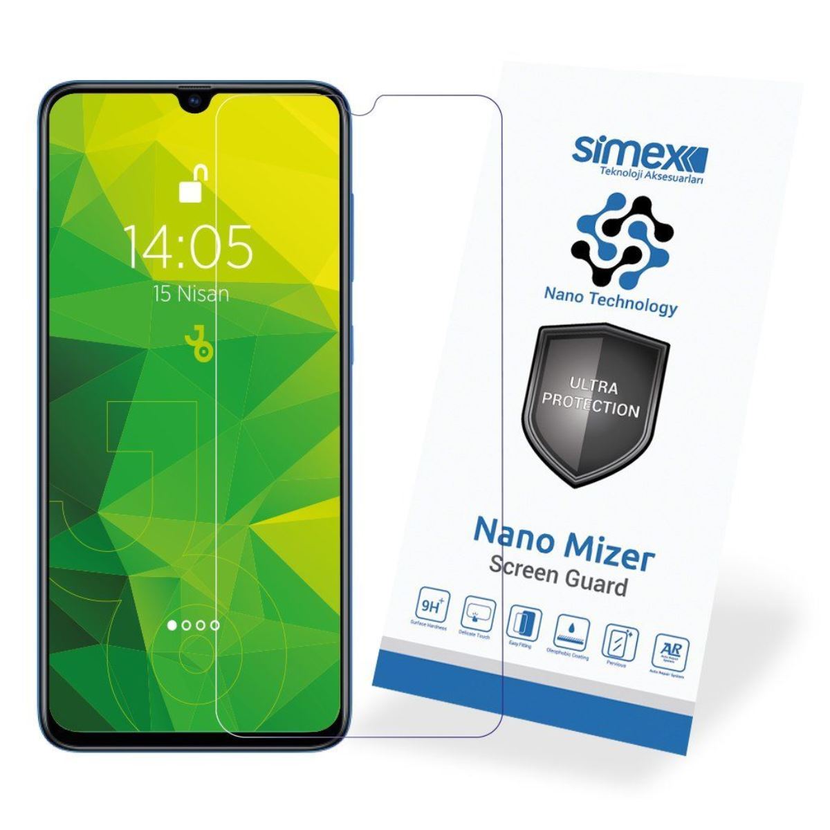 Simex Samsung A70 CEK-110 Nano Mizer   Ekran Koruyucu Seffaf - 1