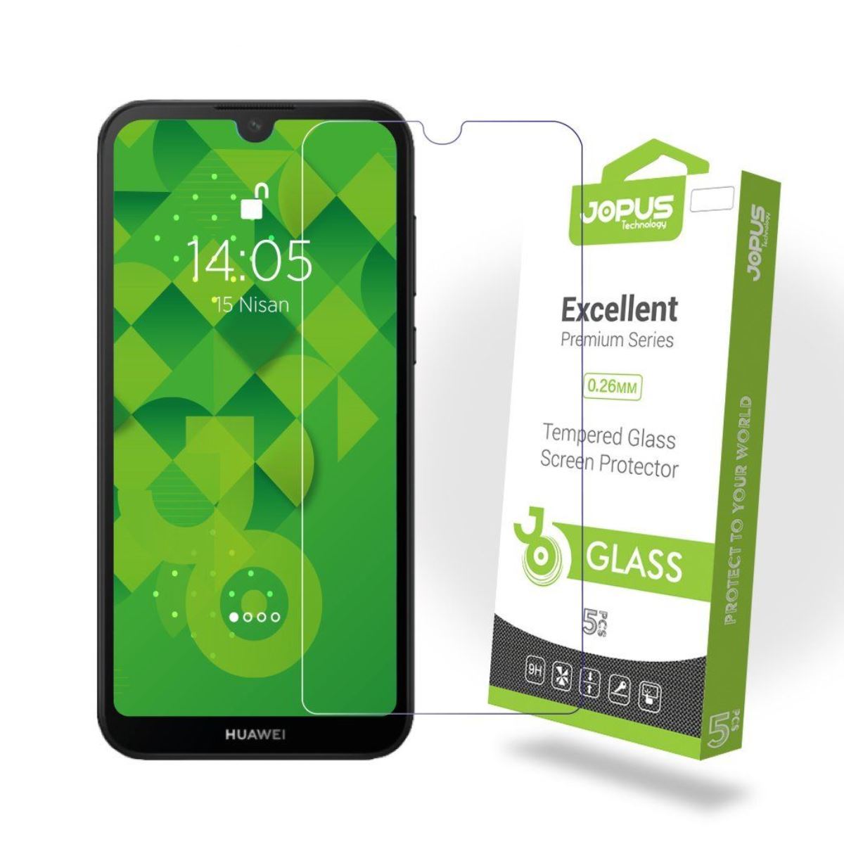 Jopus Huawei Y5 2019 Cek-101   Cam Ekran Koruyucu Seffaf - 1