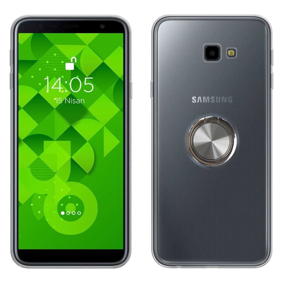 Jopus Huawei P30 JS-209 Support   Silikon Kilif Gri-Seffaf - 1