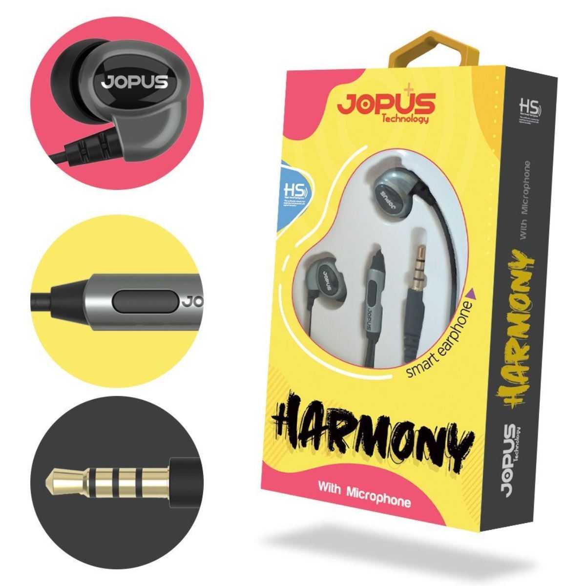 Jopus JO-K45 Harmony Universal 3,5   Mikrofonlu Kulaklik Siyah - 1