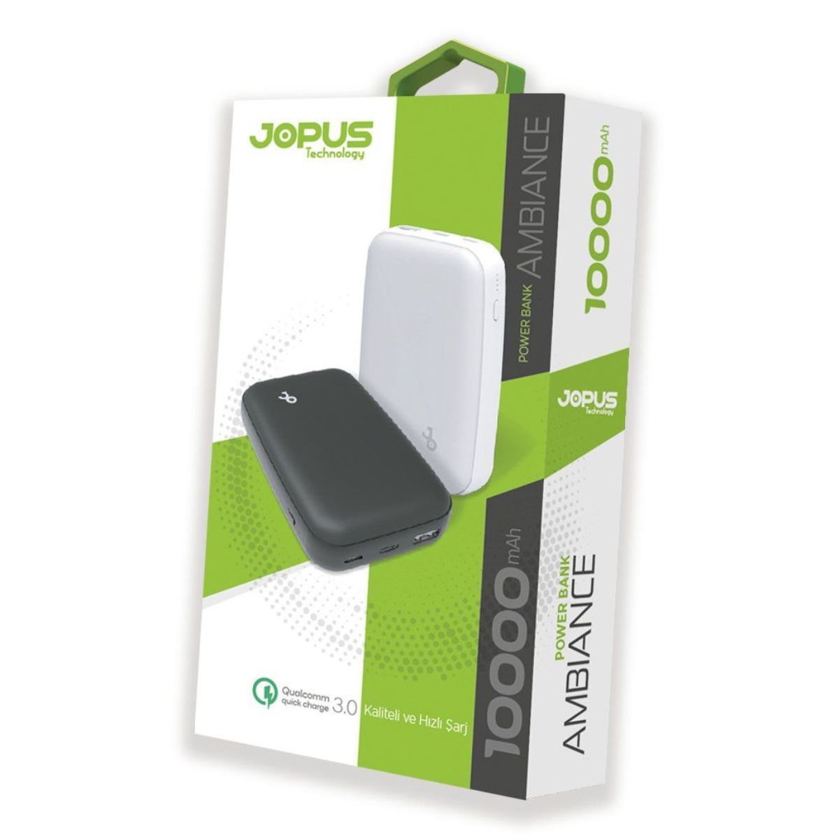 Jopus JP-P03 Ambiance Qualcomm 10000mAh Power Bank Siyah - 1