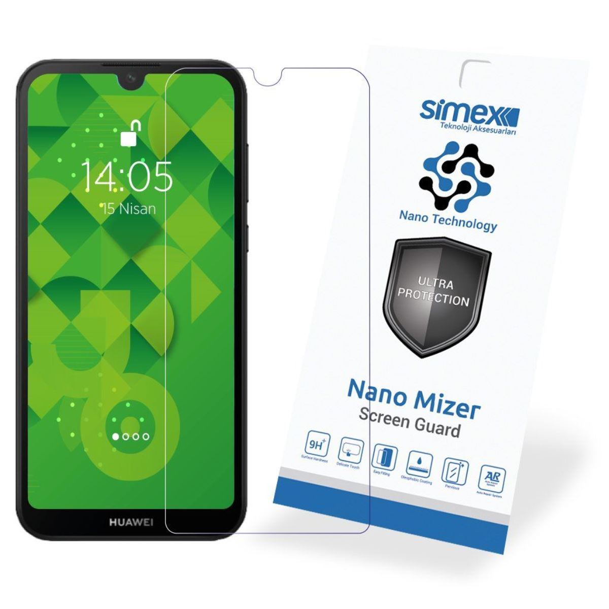 Simex Huawei Y5 2019 CEK-110 Nano Mizer   Ekran Koruyucu Seffaf - 1