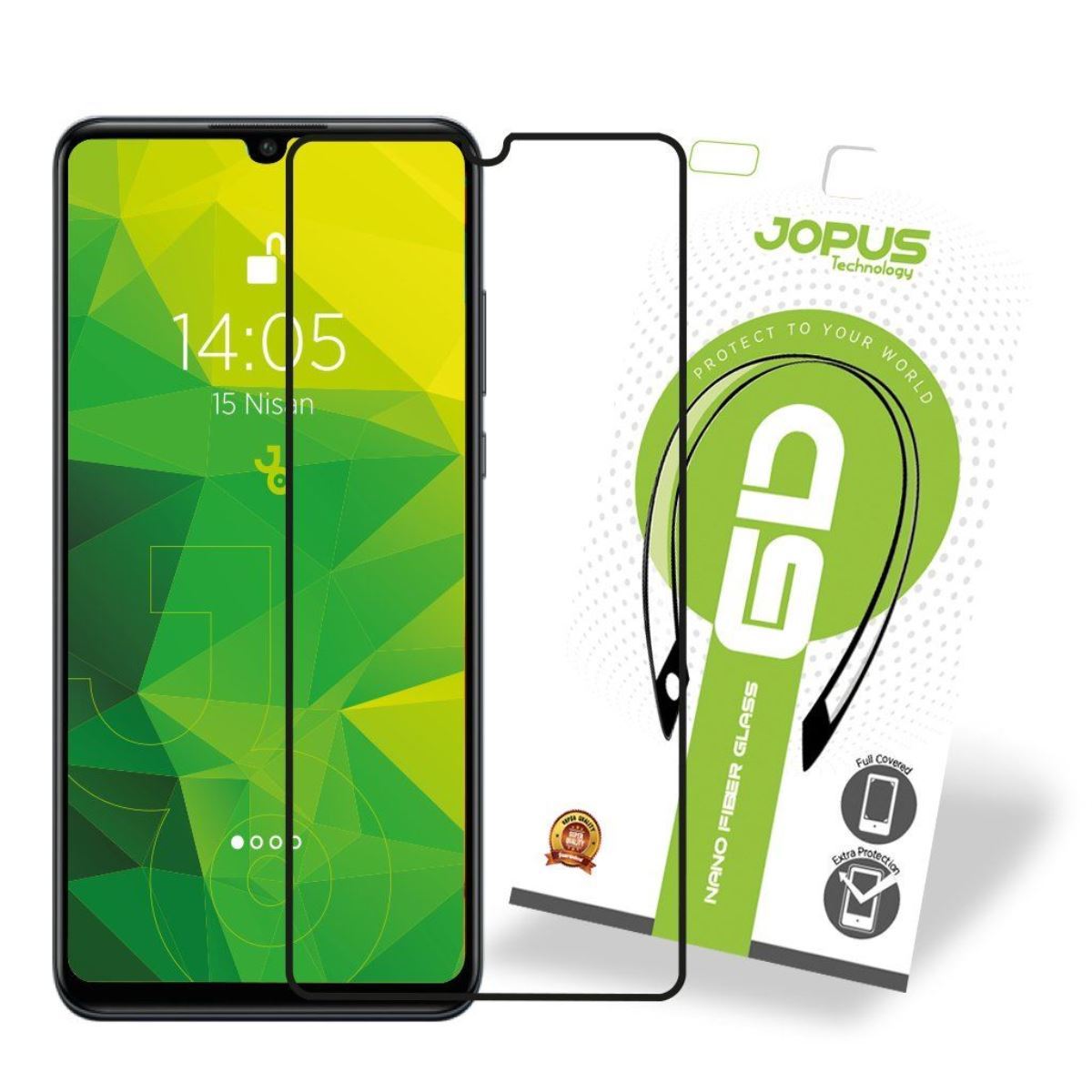 Jopus Huawei P30 Lite CEK-121 Nano Fiber 6D Screen Protector Siyah - 1