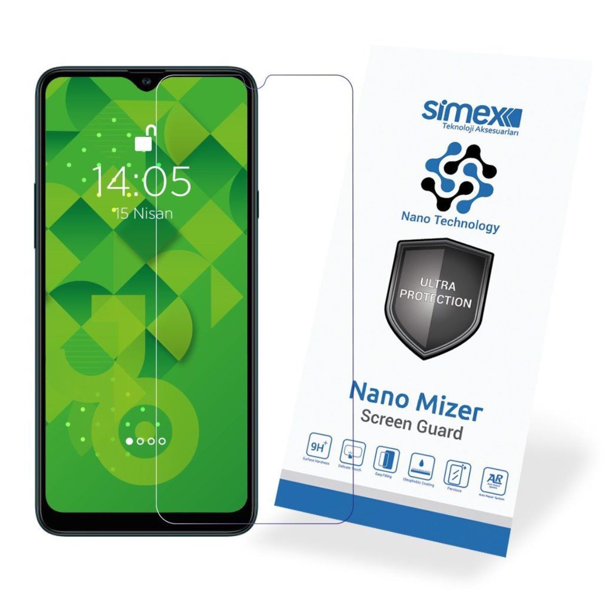 Simex Samsung A20s CEK-110 Nano Mizer   Ekran Koruyucu Seffaf - 1