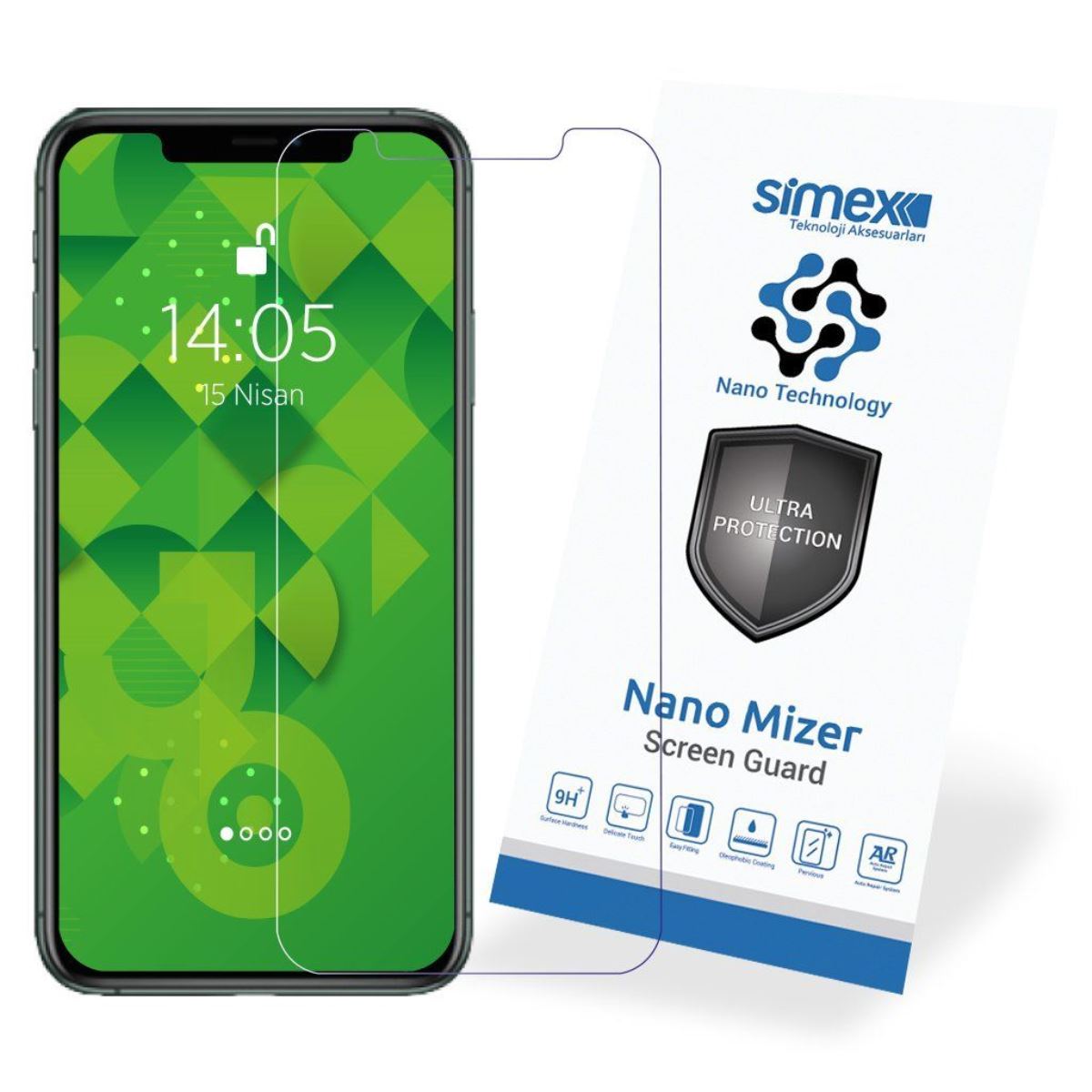 Simex iPhone 11 Pro Max / XS Max CEK-110 Nano Mizer   Ekran Koruyucu Seffaf - 1