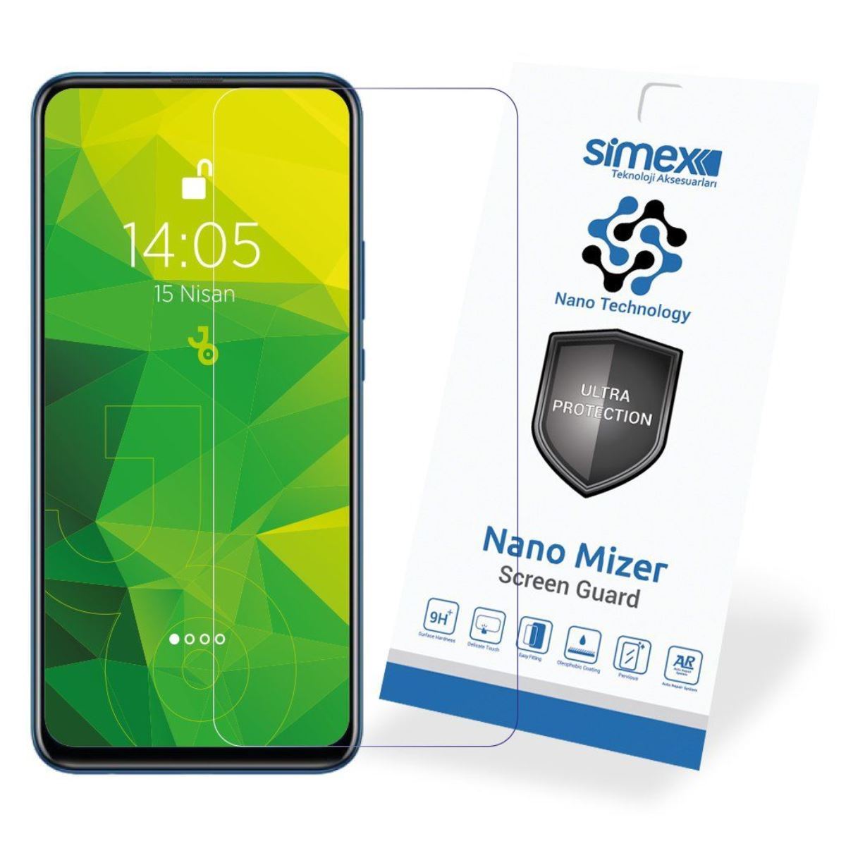 Simex Huawei Y9 Prime 2019 CEK-110 Nano Mizer   Ekran Koruyucu Seffaf - 1