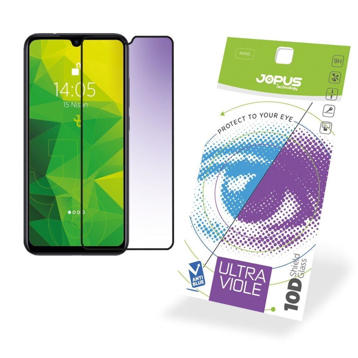 Jopus Xiaomi Redmi Note7 Pro CEK-122 Ultra Viole 10D Screen Protector Siyah - 1