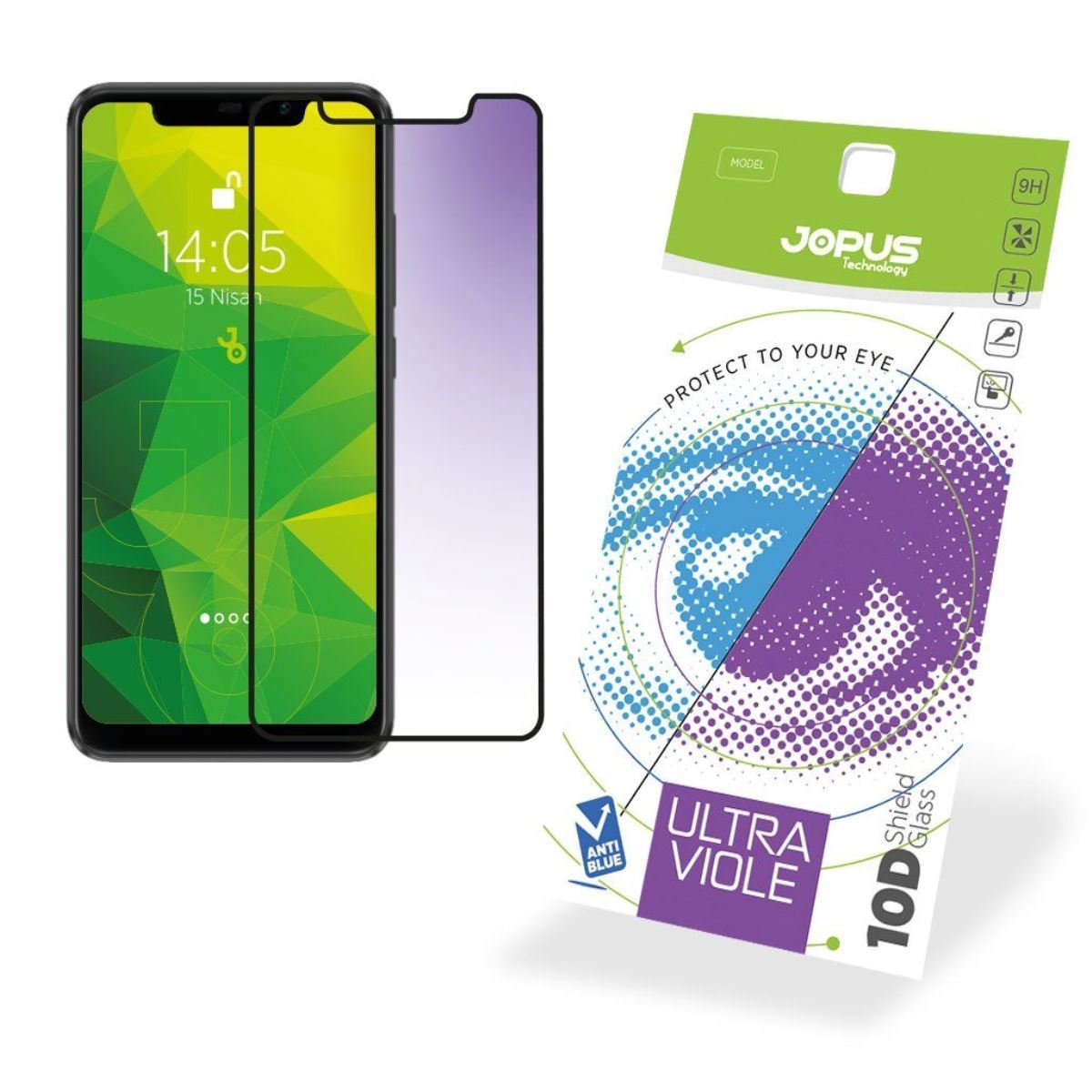 Jopus Xiaomi Redmi Note6 Pro CEK-122 Ultra Viole 10D  Ekran Koruyucu Siyah - 1