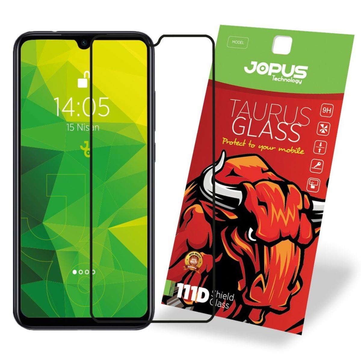 Jopus Xiaomi Redmi Note7 Pro CEK-123 Taurus 111D  Cam Ekran Koruyucu Siyah - 1