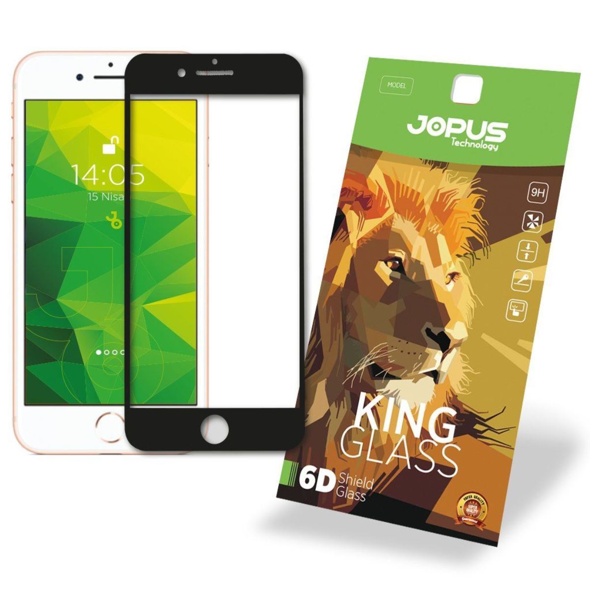 Jopus iPhone 7/8 CEK-124 King 6D Screen Protector Siyah - 1