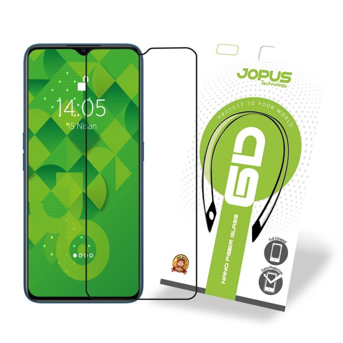 Jopus Oppo A9 2020 CEK-121 Nano Fiber 6D  Ekran Koruyucu Siyah - 1
