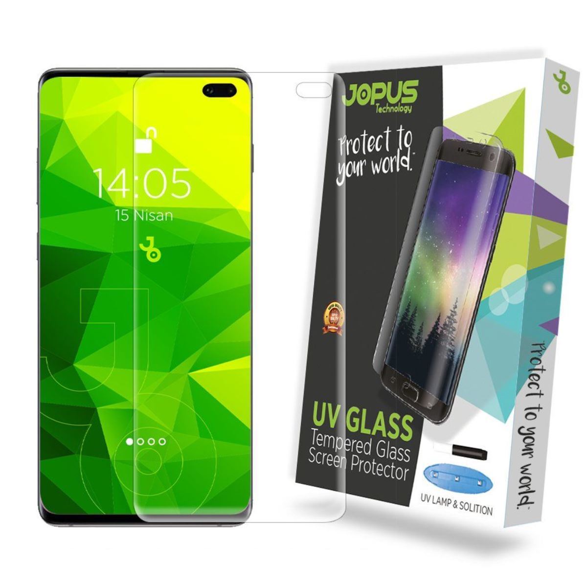 Jopus Samsung S10 Plus CEK-125 UV  Cam Ekran Koruyucu Seffaf - 1