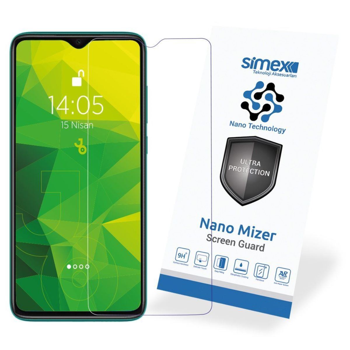 Simex Xiaomi Redmi Note8 Pro CEK-110 Nano Mizer   Ekran Koruyucu Seffaf - 1