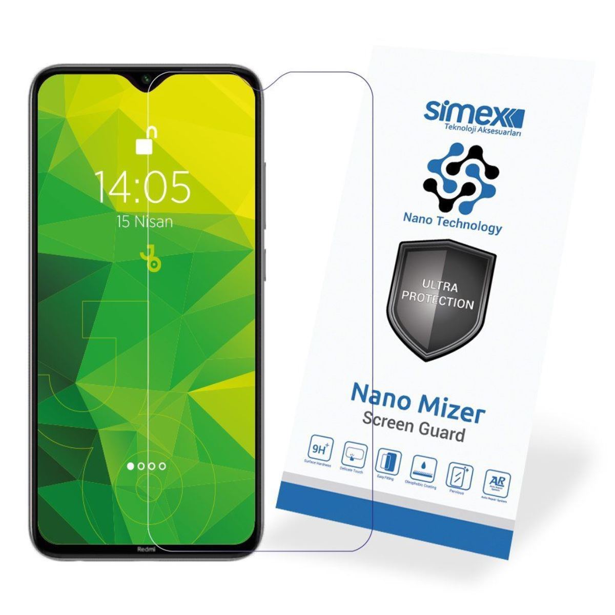 Simex Xiaomi Redmi Note8 CEK-110 Nano Mizer   Ekran Koruyucu Seffaf - 1