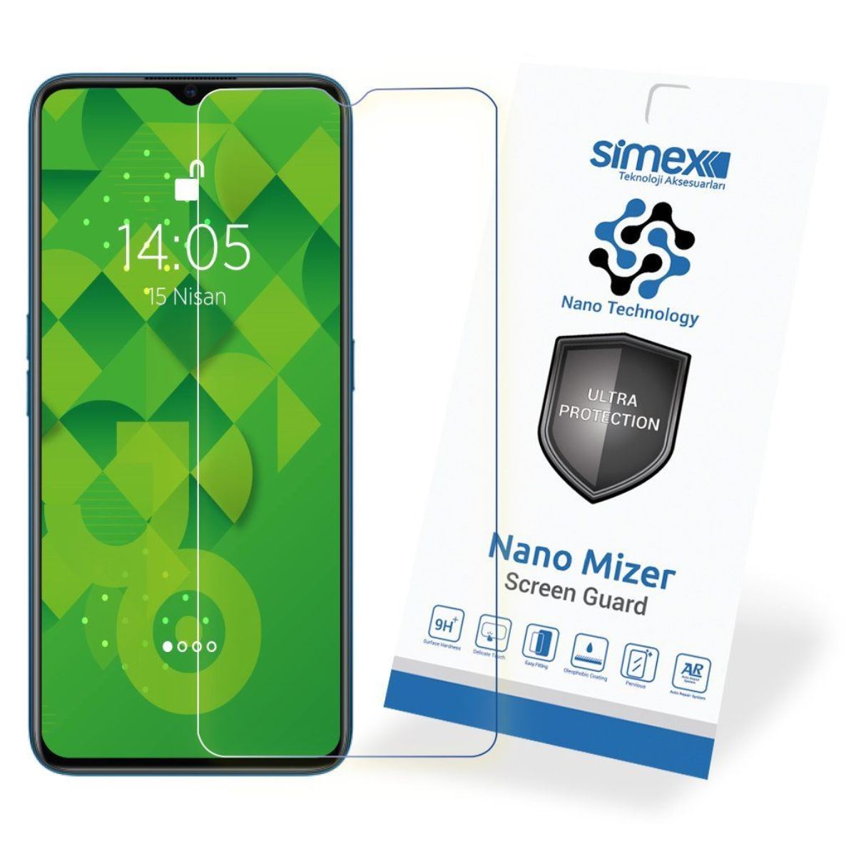 Simex Oppo A5 2020 / A9 2020 CEK-110 Nano Mizer Screen Protector Seffaf - 1