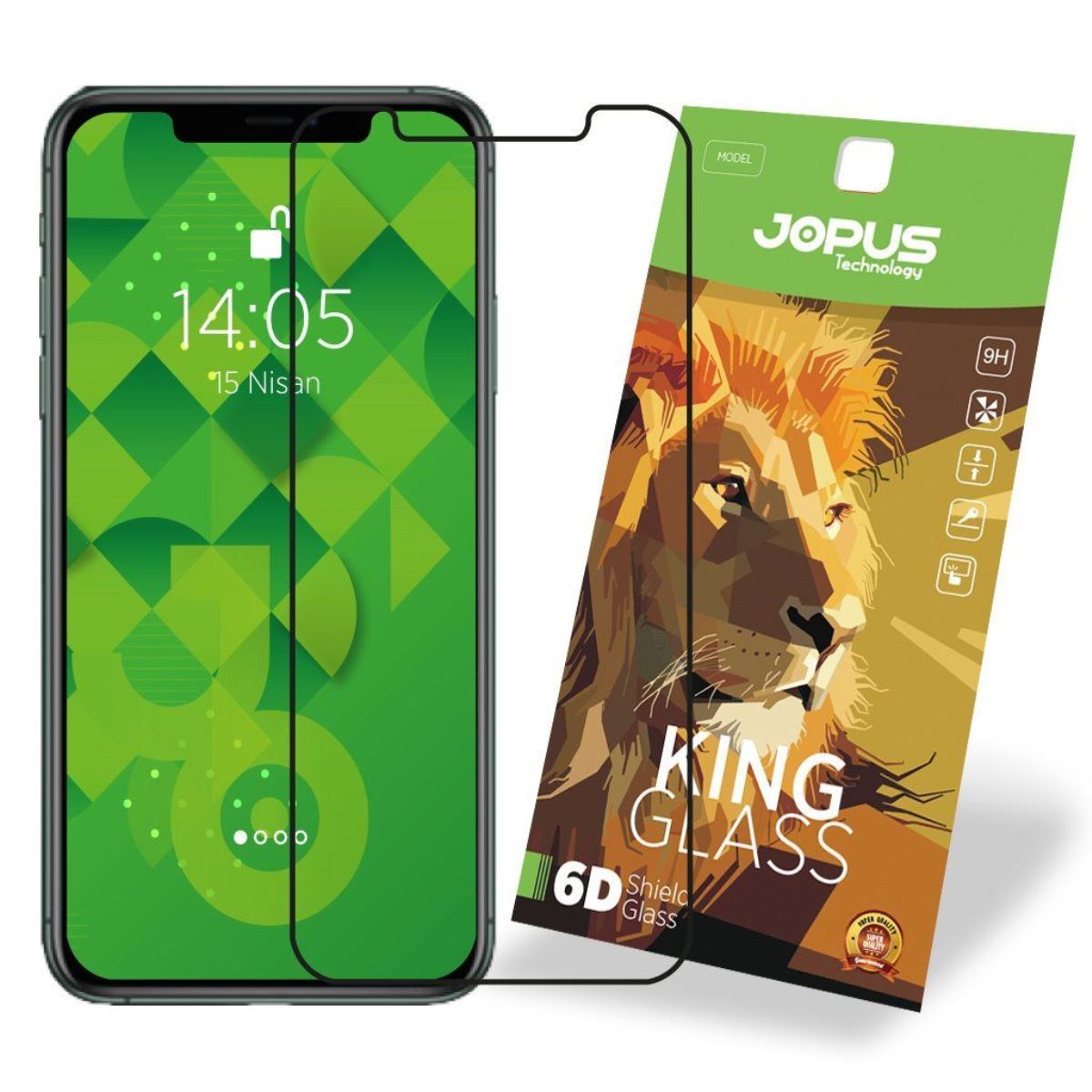 Jopus iPhone 11 Pro Max CEK-124 King 6D Screen Protector Siyah - 1