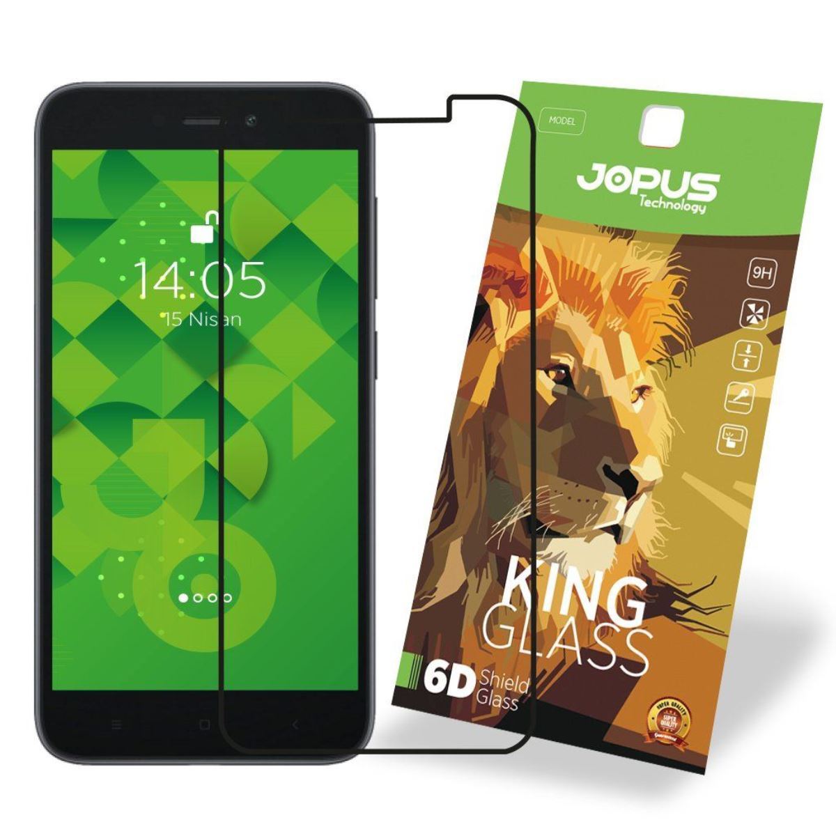 Jopus Xiaomi Redmi Go CEK-124 King 6D Screen Protector Siyah - 1
