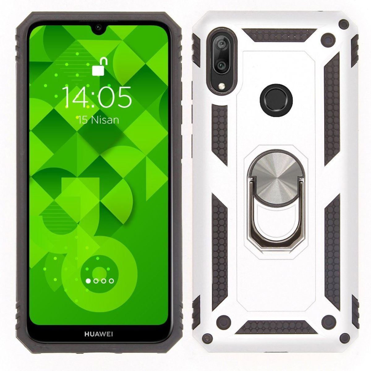 Jopus Huawei Y6 2019 JS-225 Zirh   Silikon Kilif Gri - 1