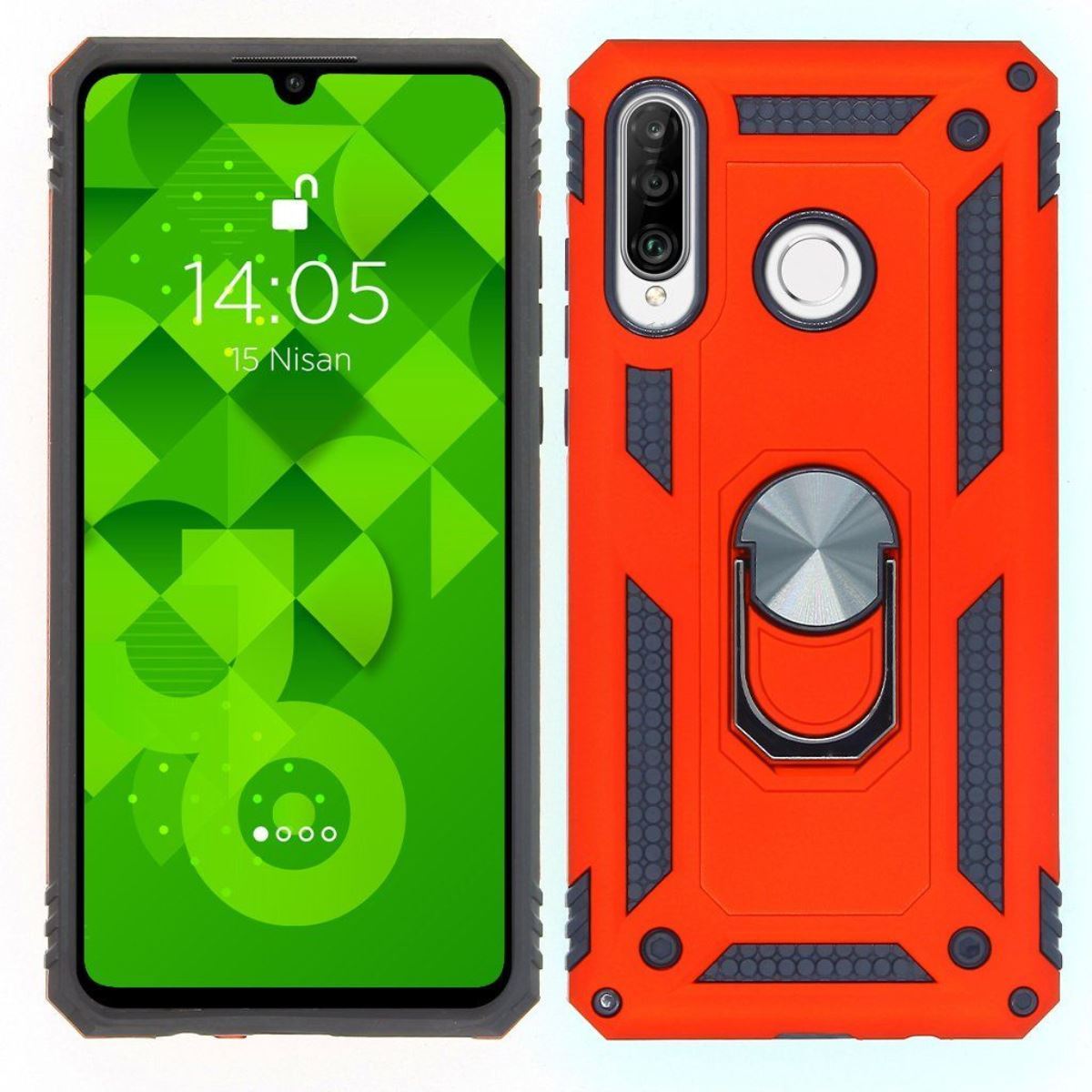 Jopus Huawei P30 Lite JS-225 Zirh Phone Case Kirmizi - 1