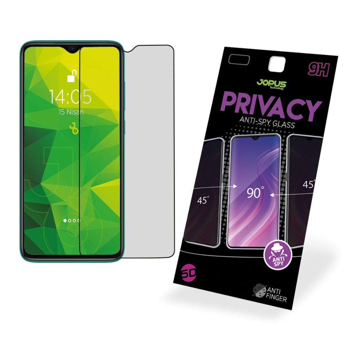 Jopus Xiaomi Redmi Note8 Pro CEK-126 Privacy   Cam Ekran Koruyucu Siyah - 1