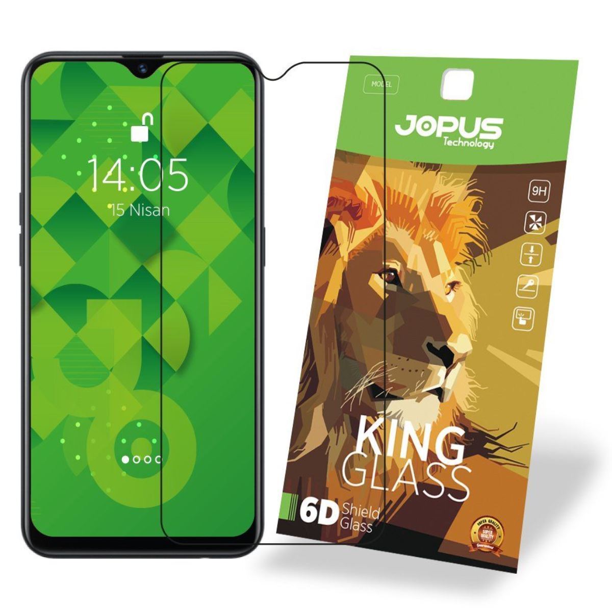 Jopus Oppo A5s CEK-124 King 6D  Cam Ekran Koruyucu Siyah - 1