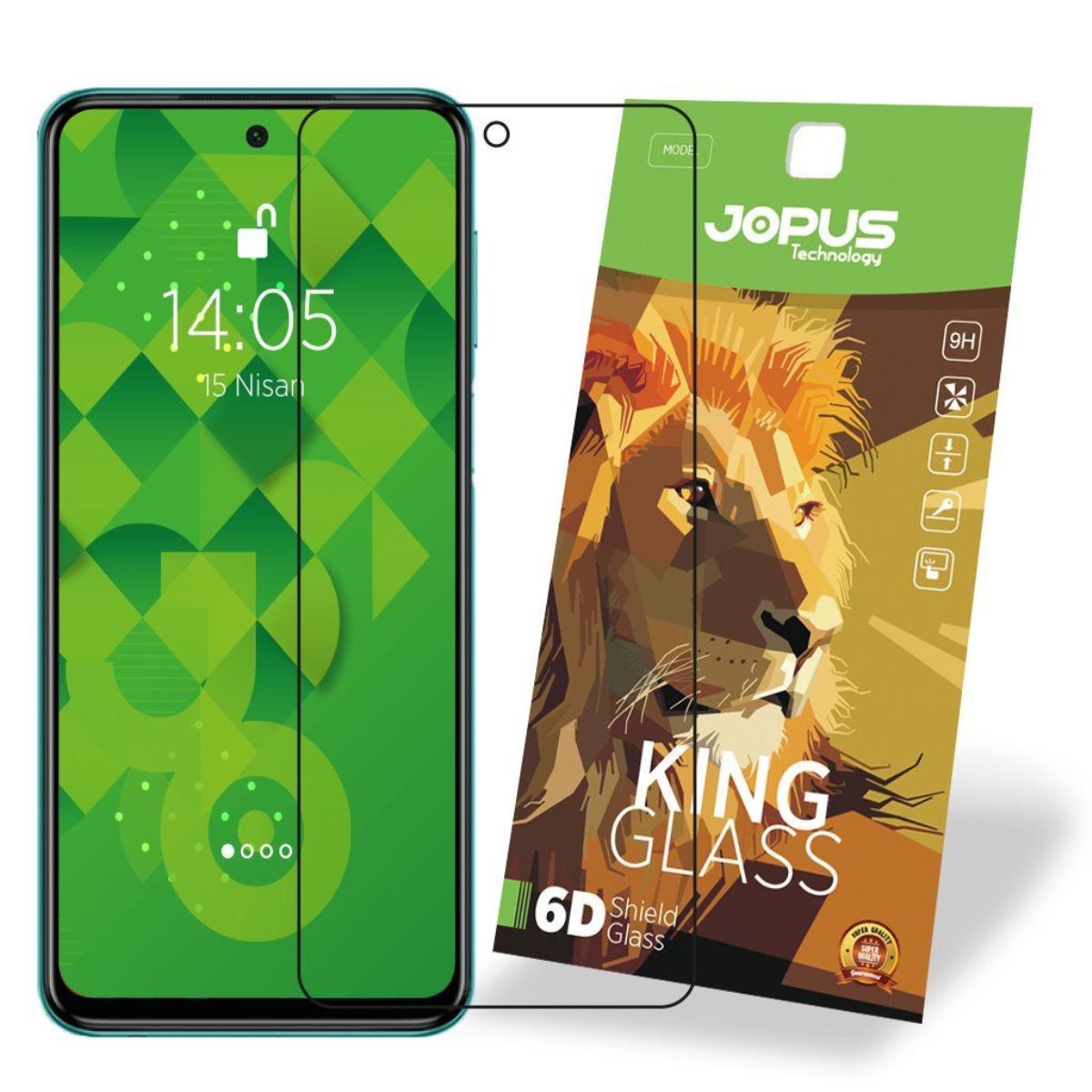 Jopus Xiaomi Redmi Note9 Pro CEK-124 King 6D  Cam Ekran Koruyucu Siyah - 1