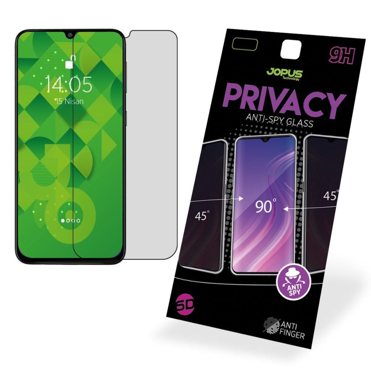 Jopus Samsung M31 CEK-126 Privacy Screen Protector Siyah - 1