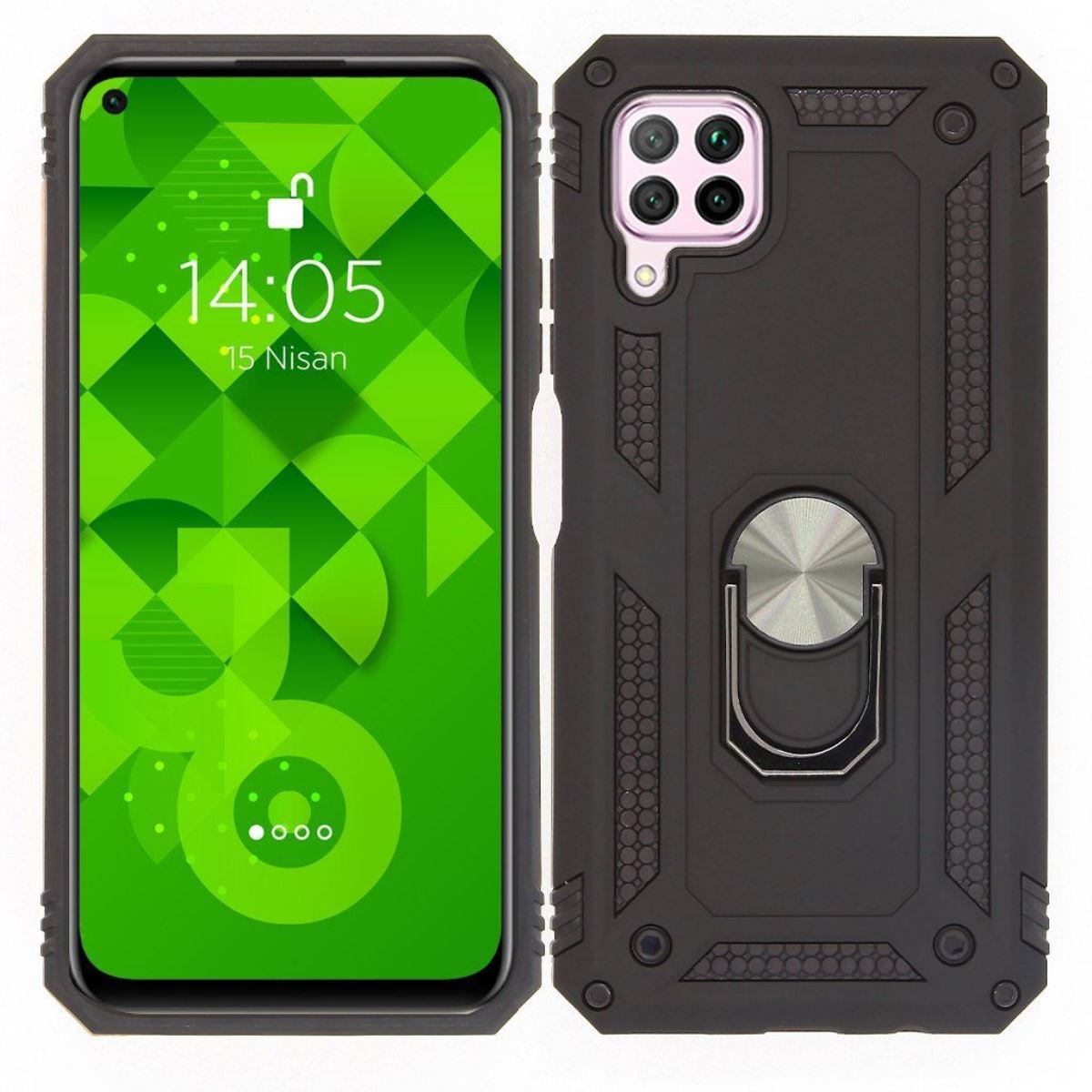 Jopus Huawei P40 Lite JS-225 Zirh Phone Case Siyah - 1