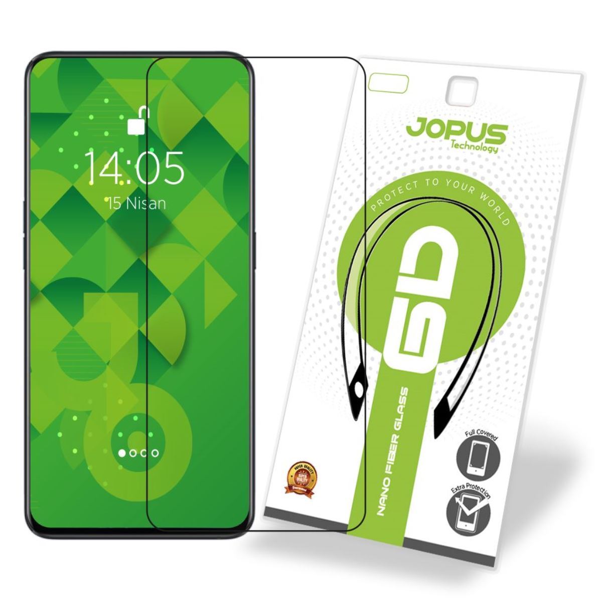Jopus Oppo Reno 2Z CEK-121 Nano Fiber 6D  Ekran Koruyucu Siyah - 1