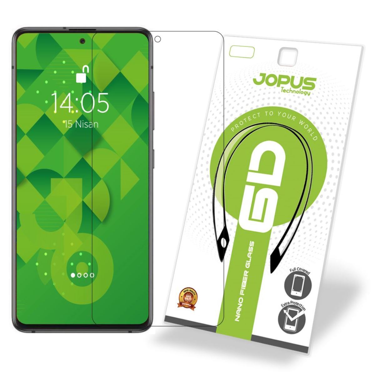 Jopus Oppo A52 / A72 CEK-121 Nano Fiber 6D  Ekran Koruyucu Siyah - 1