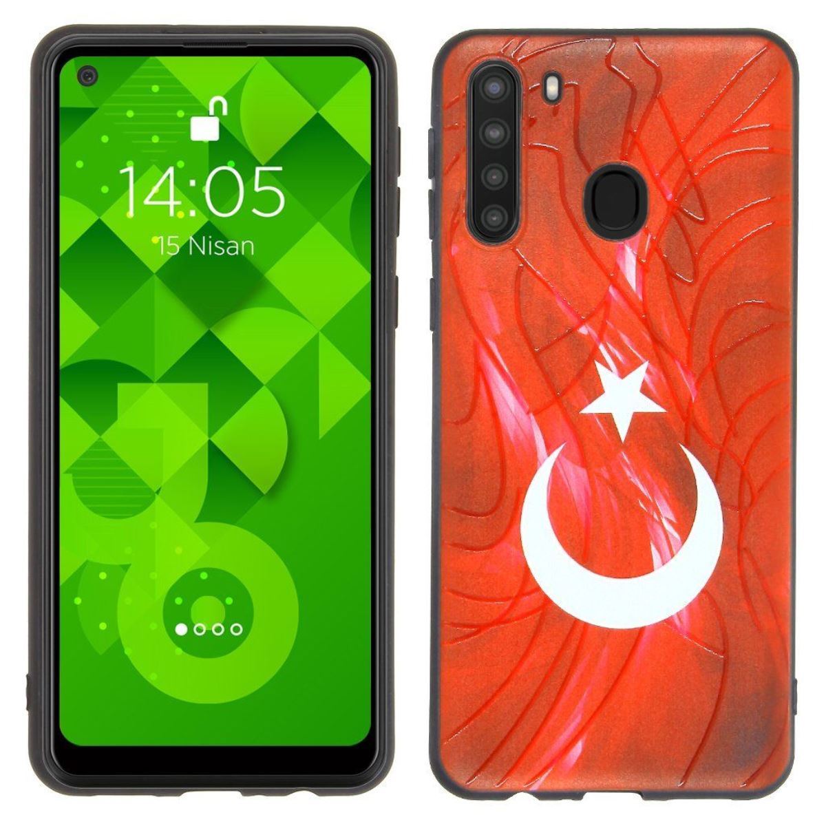 Jopus Samsung A21 JS-242 Flag Phone Case Kirmizi - 1