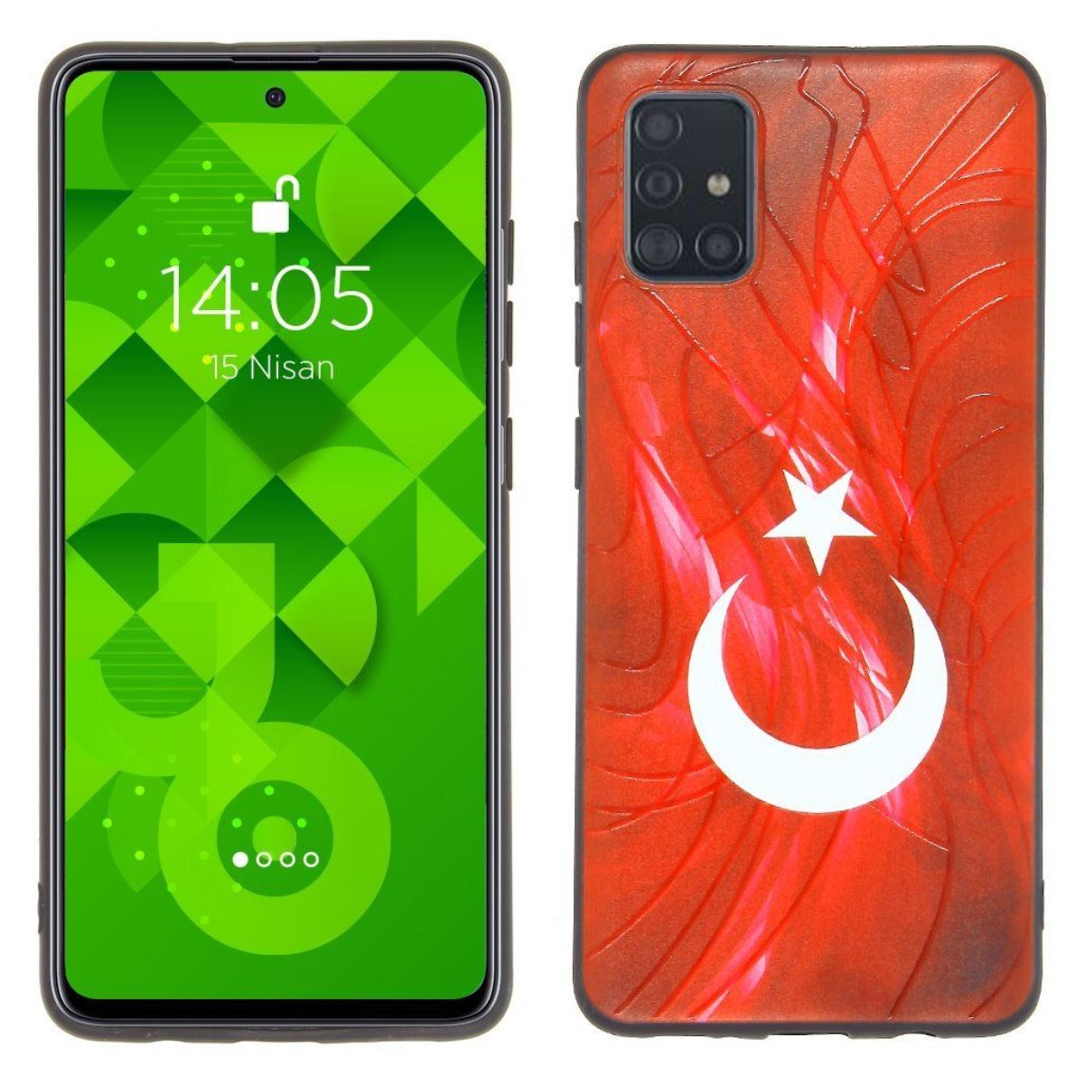 Jopus Samsung A51 JS-242 Flag Phone Case Kirmizi - 1