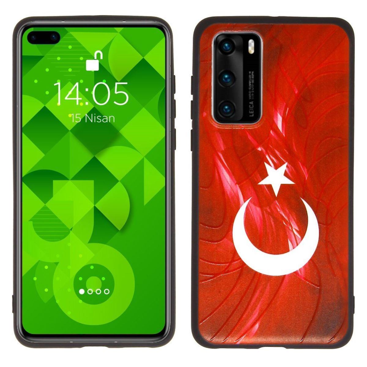 Jopus Huawei P40 JS-242 Flag   Silikon Kilif Kirmizi - 1