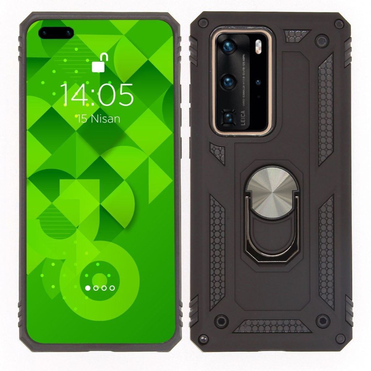 Jopus Huawei P40 Pro JS-225 Zirh   Silikon Kilif Siyah - 1