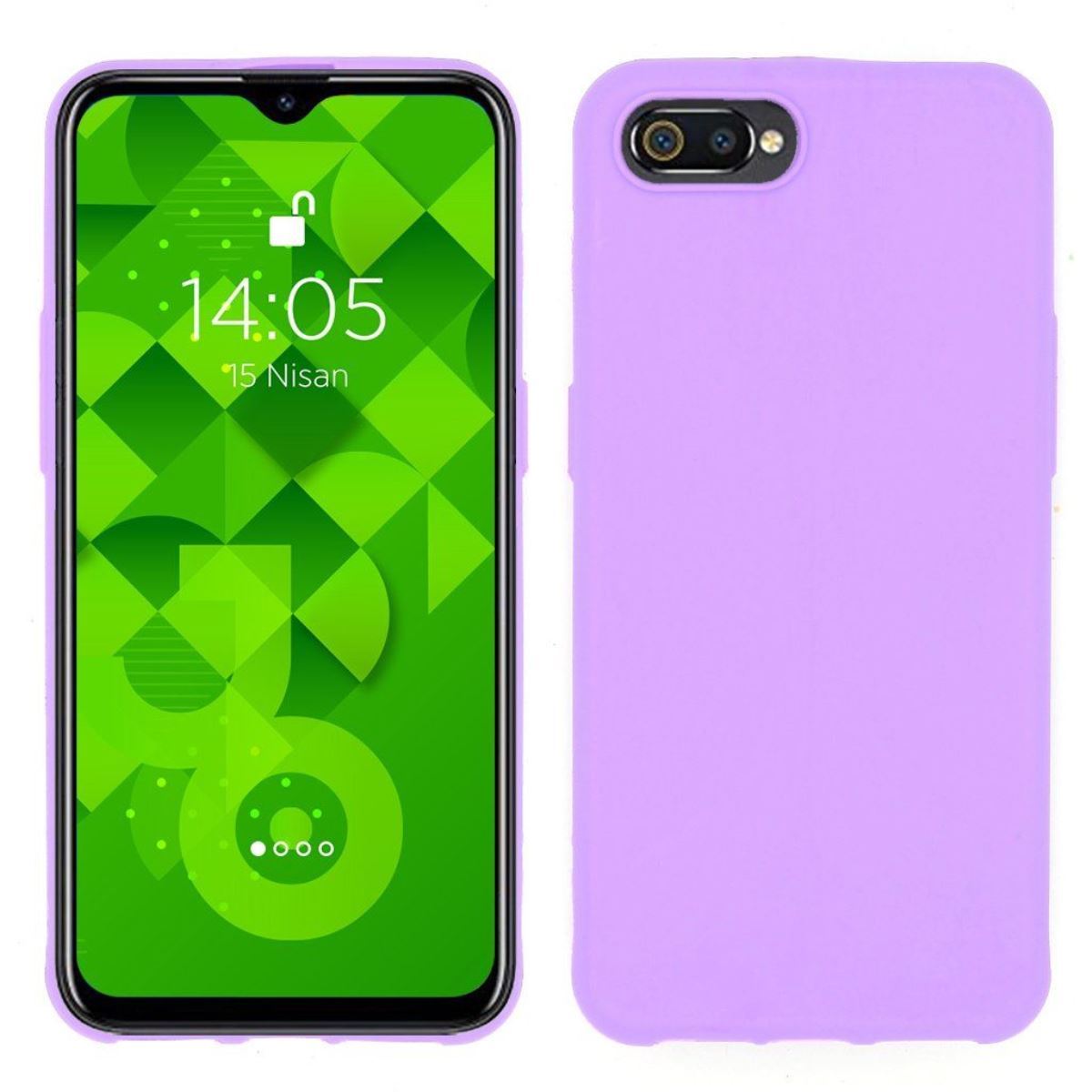 Jopus Realme C2 JS-107 Ruber Phone Case Mor - 1