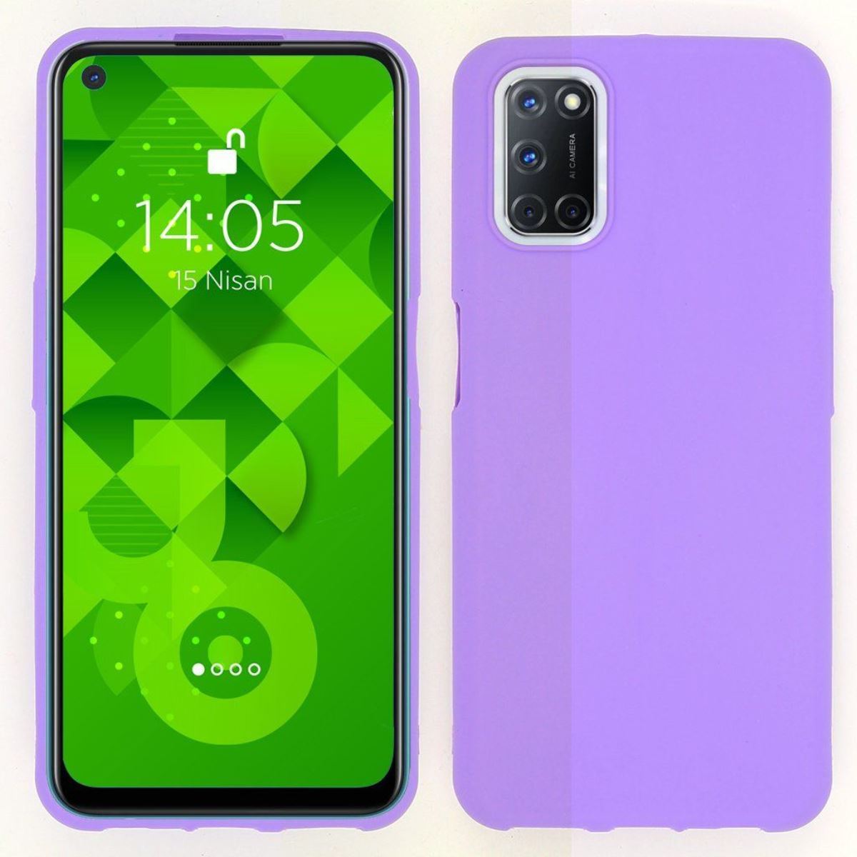 Jopus Oppo A52 / A72 / A92 JS-107 Ruber   Silikon Kilif Mor - 1