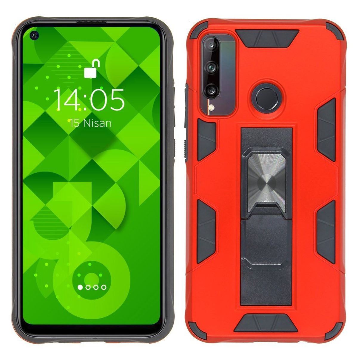 Jopus Huawei P40 Lite E JS-244 Sliding   Silikon Kilif Kirmizi - 1