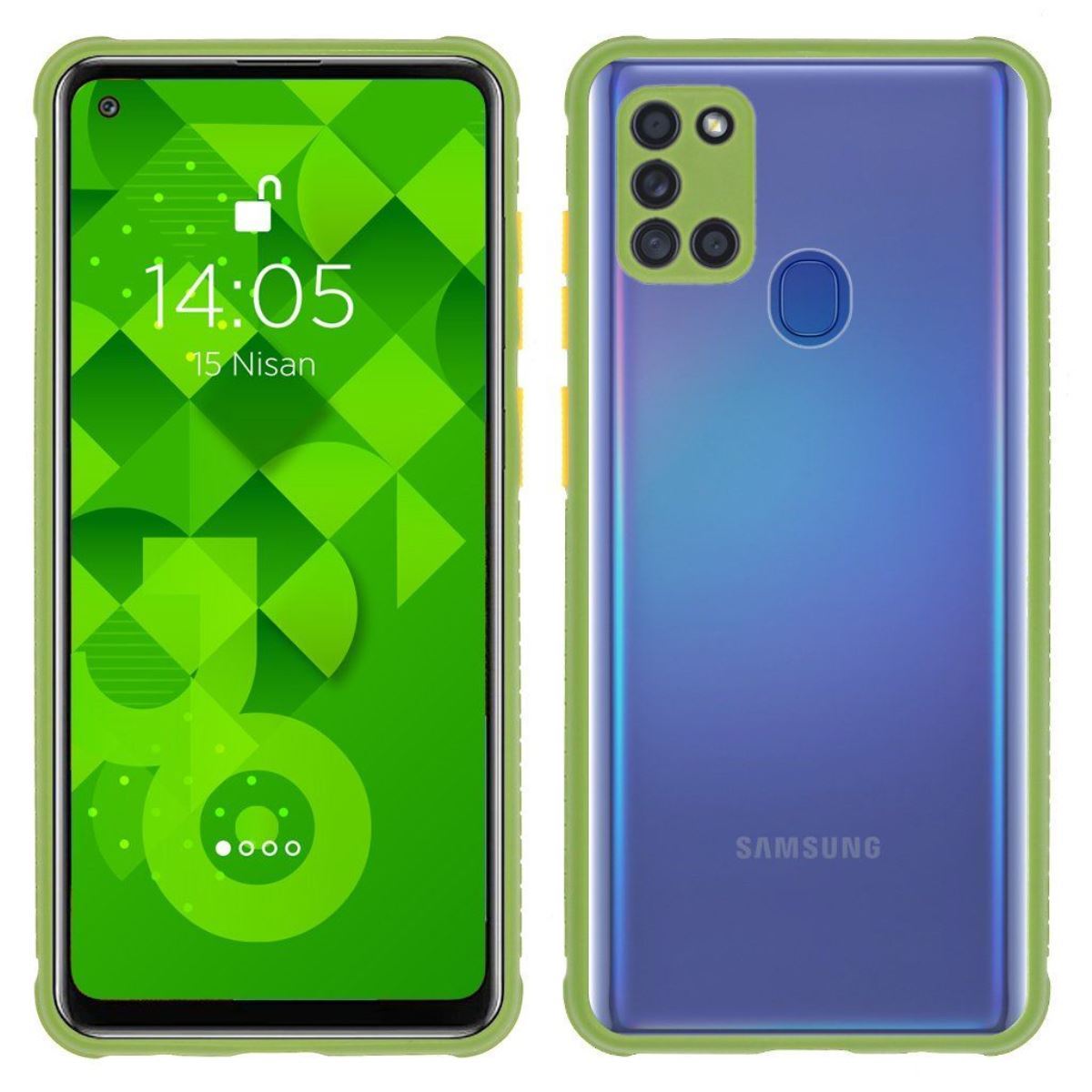 Jopus Samsung A21s JS-245 Zipper Phone Case Açik Yesil - 1