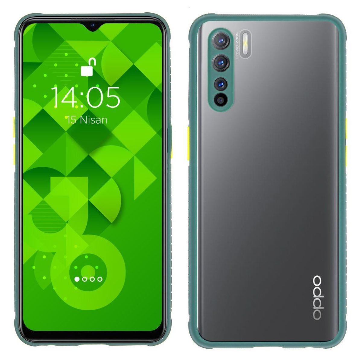 Jopus Oppo Reno 3 JS-245 Zipper Phone Case Yesil - 1