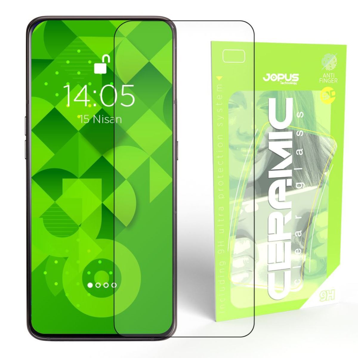 Jopus Samsung A80 / A90 CEK-129 Ceramic Clear Screen Protector Siyah - 1