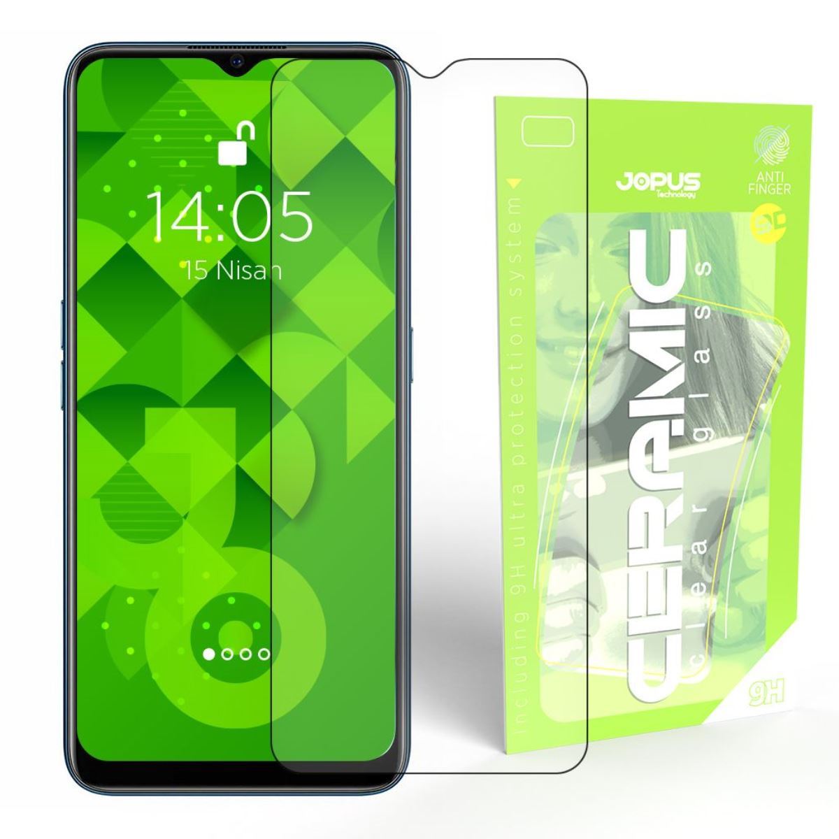 Jopus Oppo A5 2020 / A9 2020 CEK-129 Ceramic Clear Screen Protector Siyah - 1