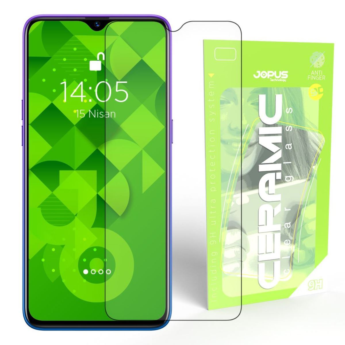 Jopus Realme 5 Pro CEK-129 Ceramic Clear Screen Protector Siyah - 1