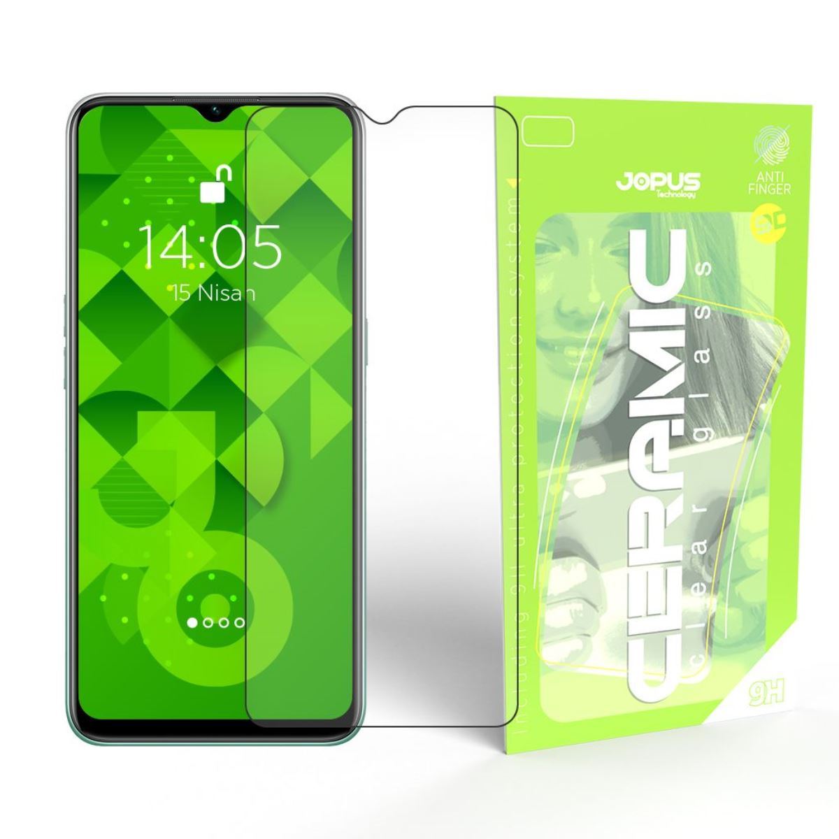 Jopus Oppo A31 CEK-129 Ceramic Clear   Ekran Koruyucu Siyah - 1