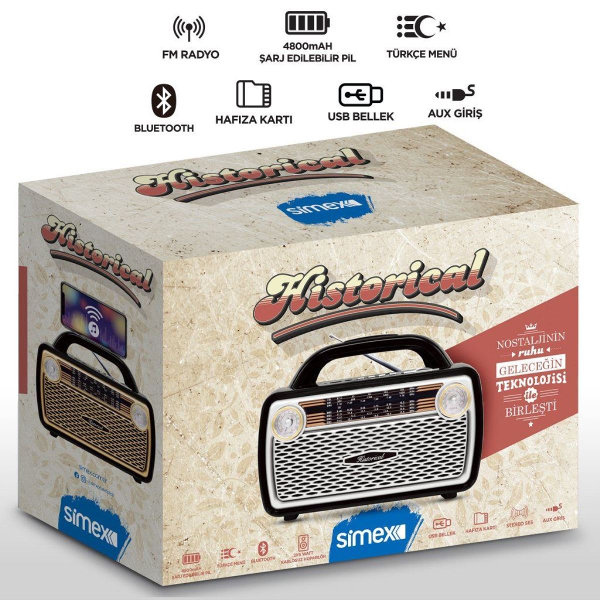 Simex Historical Bluetooth Speaker Gold - 1